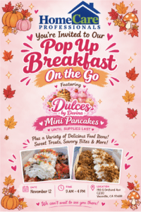 Join us November 12 for a delicious Pop-Up Breakfast in Vacaville!