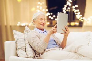 Virtual in-home care helps families stay connected between in-person caregiver visits.